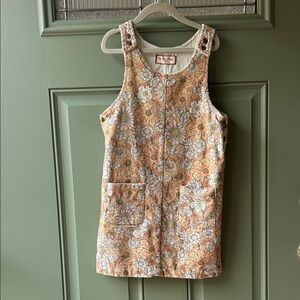 Cheeky Plum Floral Kids Dress in Peach and White